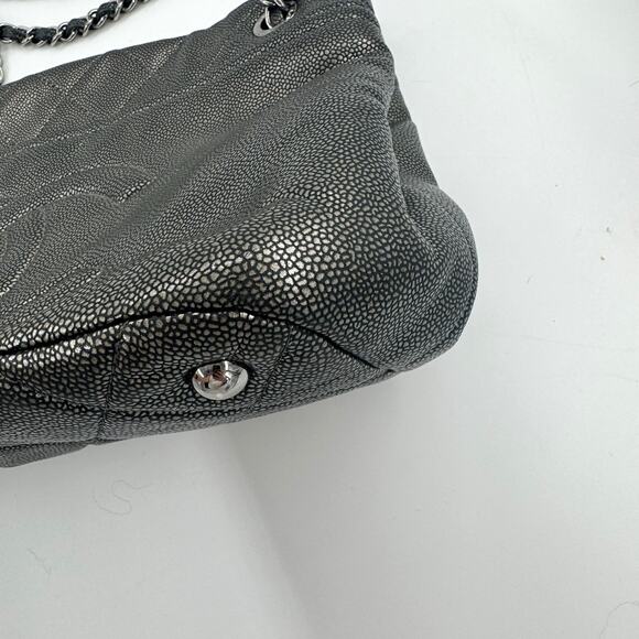 Chanel Metallic Silver Gray Grey Quilted Caviar Timeless Tote SHW Series 14 - Picture 3 of 16